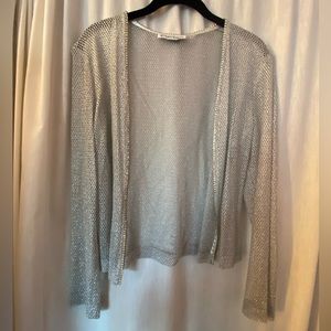 Cachet Silver & Rhinestone Open Cardigan Size Woman’s Medium